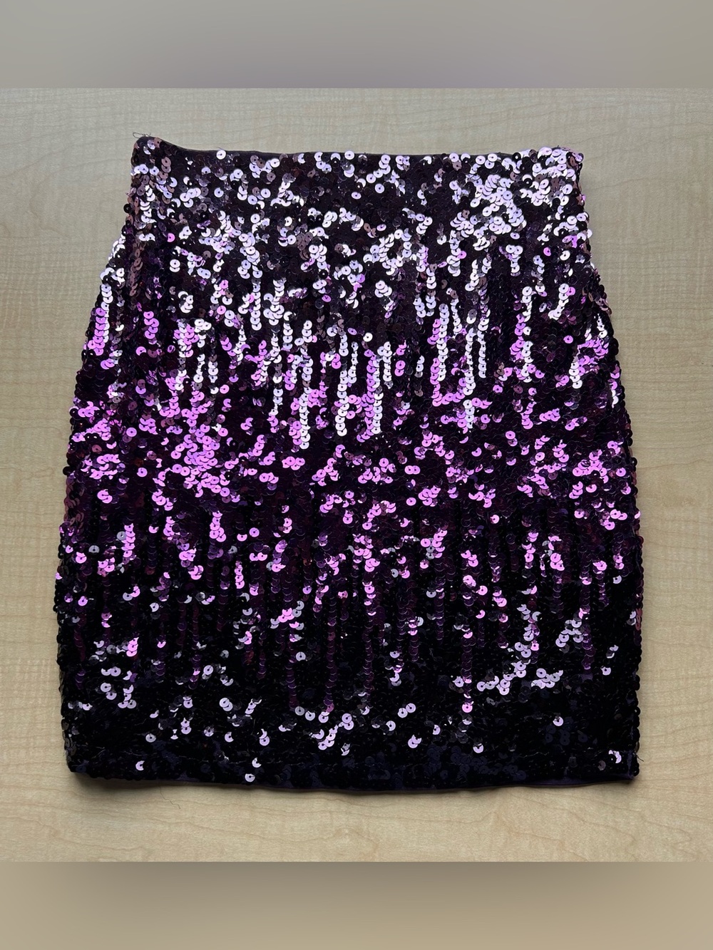 MANER Women's Sequin Mini Skirt Sparkle Stretchy Bodycon Party Clubwear Sz S